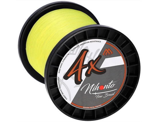 Mikado Geflochtene Schnüre - Nihonto Fine Braid - 0.40mm/34.9kg/3000m - Fluo Gelb - 1 Spule
