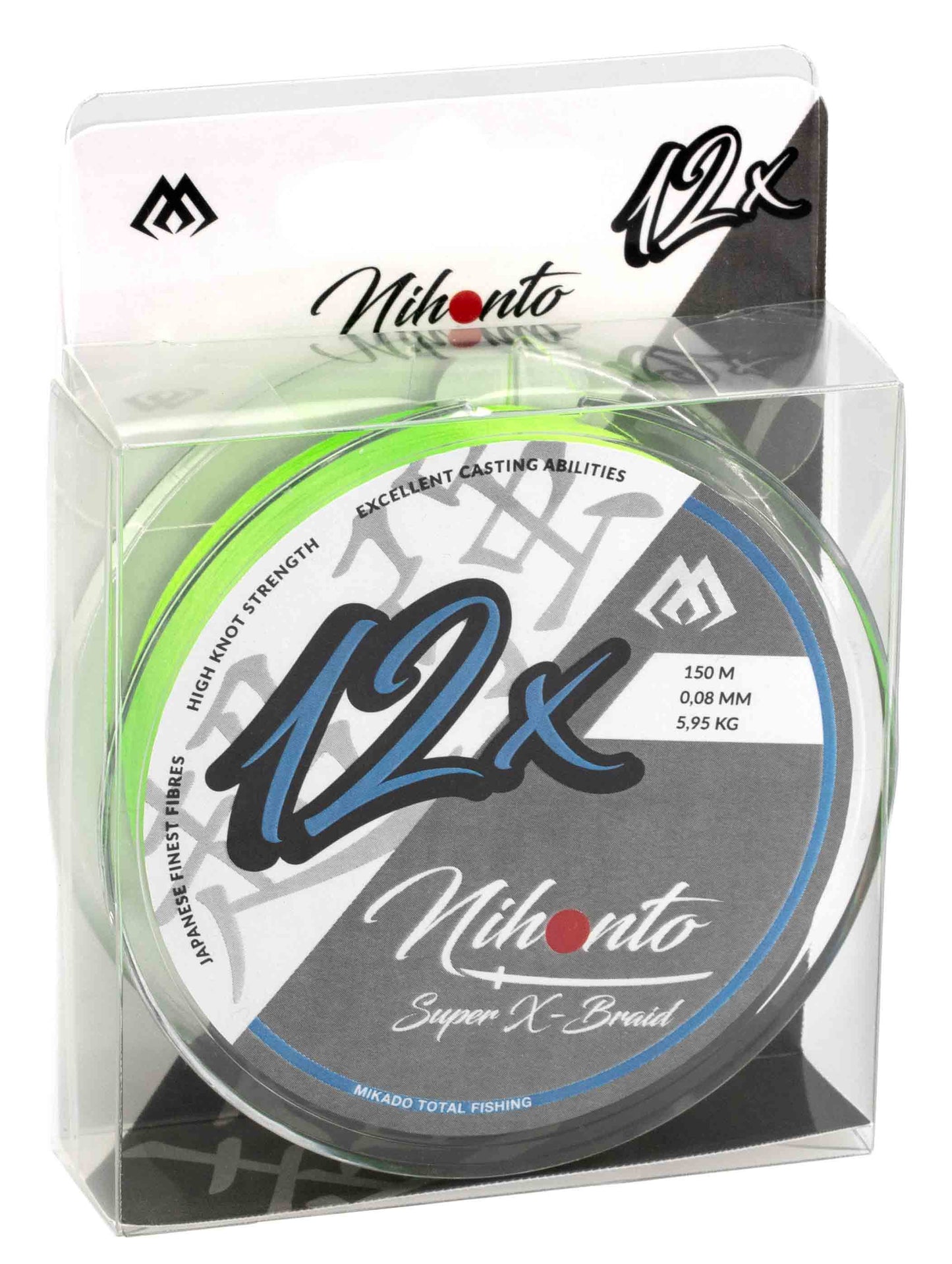 Mikado Geflochtene Schnüre - Nihonto Super X-Braid - 0.08mm/5.95kg/150m - Fluo - 1 Spule