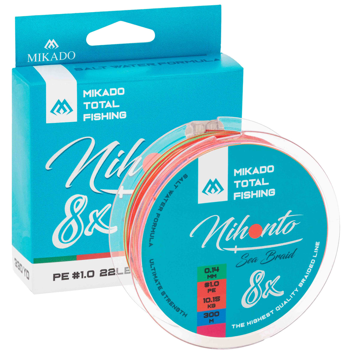 Mikado Geflochtene Schnüre - Nihonto Sea Braid - 0.26mm/22.6kg/300M - Mehrfarbig - 1 Spule