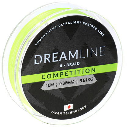 Mikado Geflochtene Schnüre - Dreamline Competition - 0.08mm/6.91kg/10m - Fluo Grün - 1 Spule