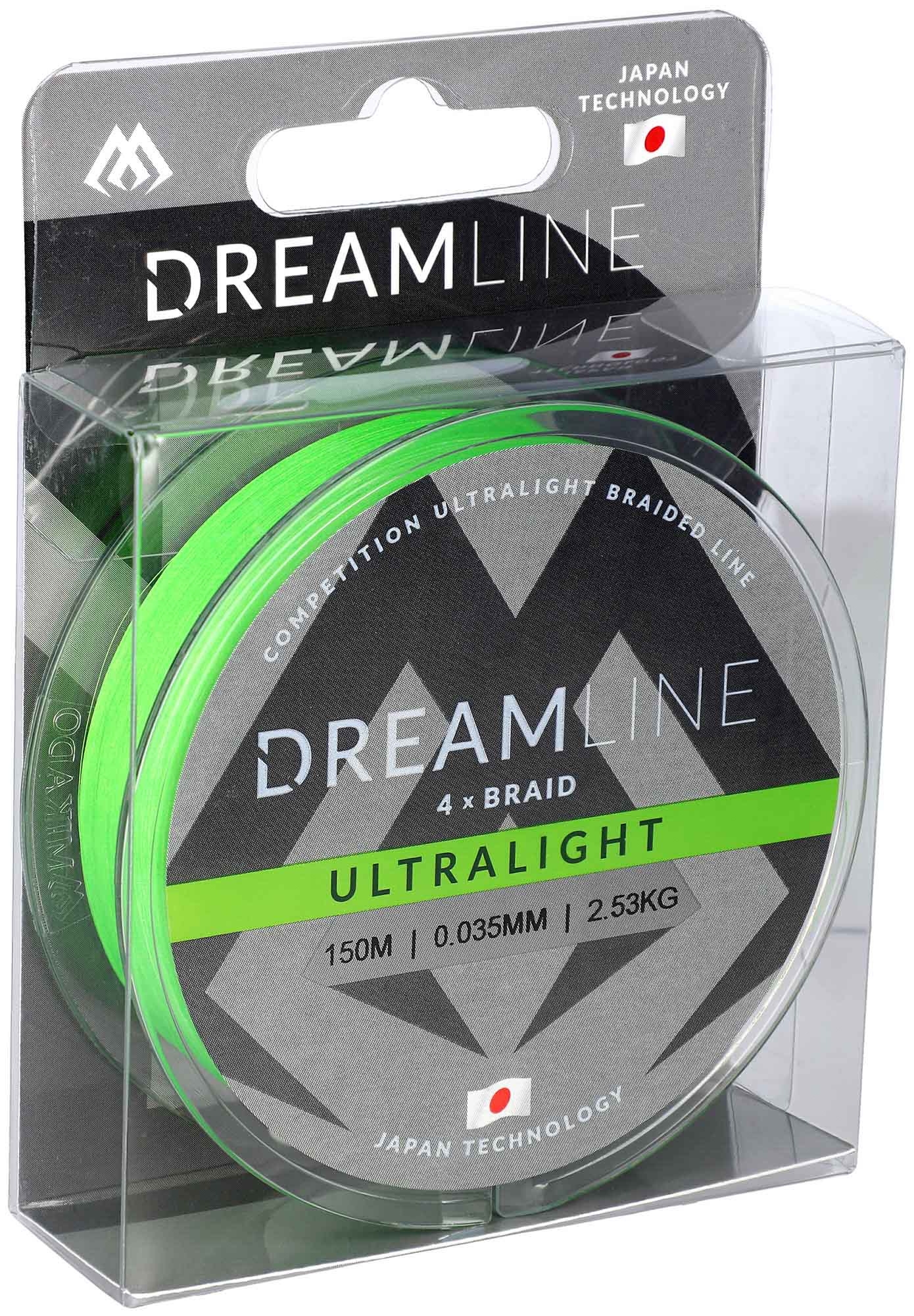 Mikado Geflochtene Schnüre - Dreamline Ultralight - 0.035mm/2.53kg/150m - Fluo Grün - 1 Spule
