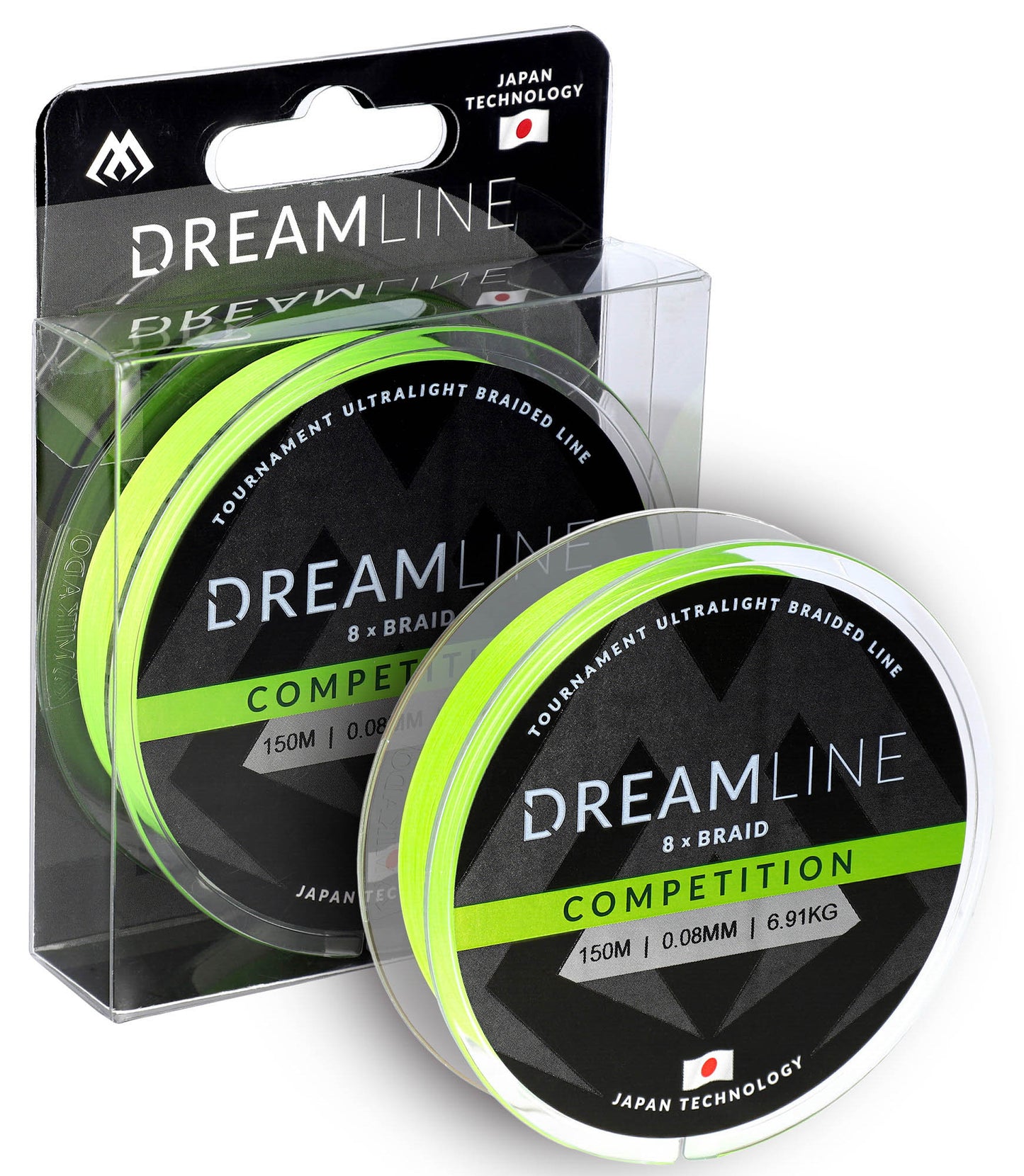 Mikado Geflochtene Schnüre - Dreamline Competition - 0.08mm/6.91kg/150m - Fluo Grün - 1 Spule