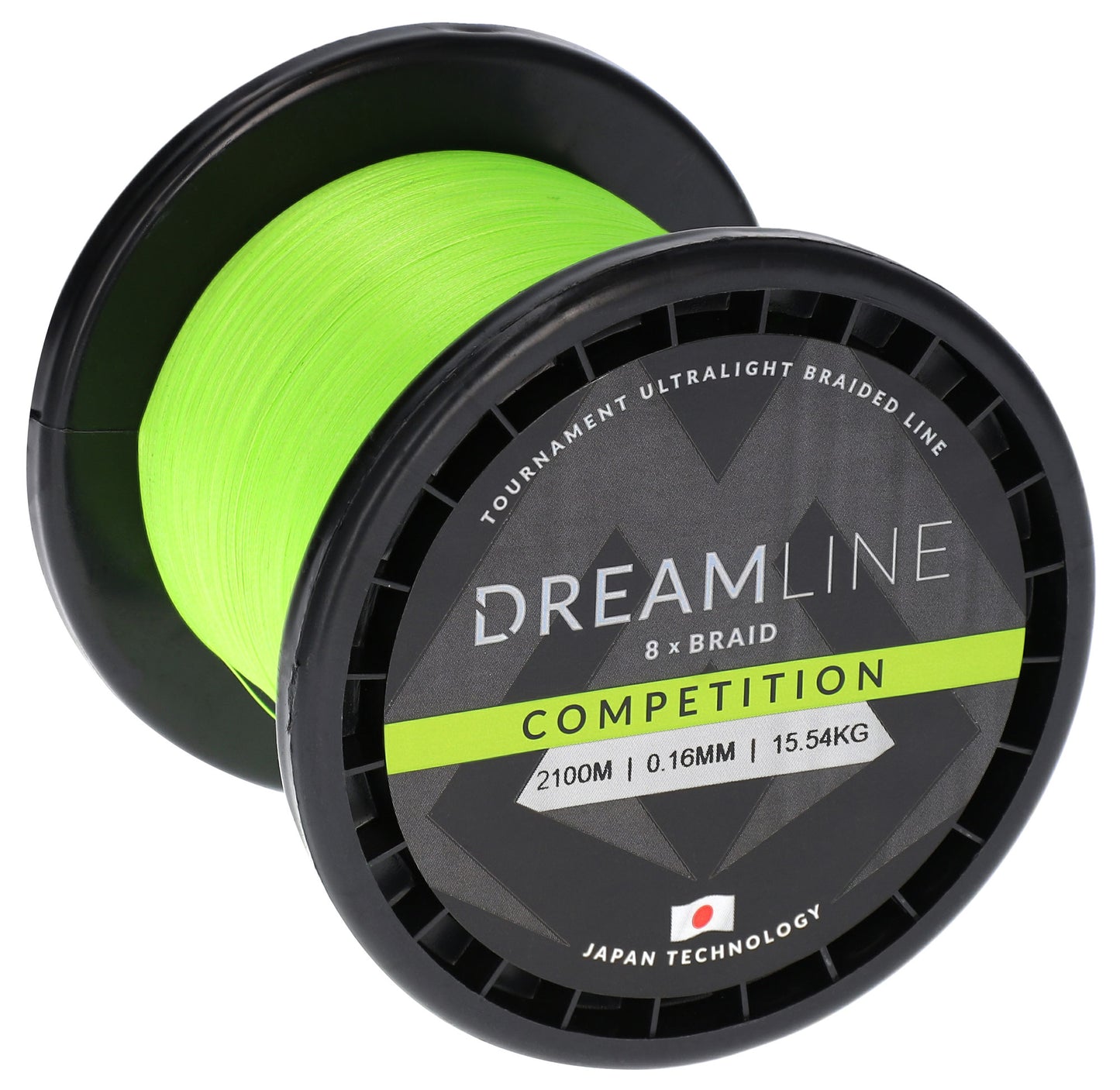 Mikado Geflochtene Schnüre - Dreamline Competition - 0.12mm/10.21kg/2100m - Fluo Grün - 1 Spule