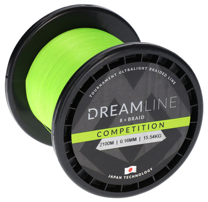 Mikado Geflochtene Schnüre - Dreamline Competition - 0.14mm/12.98kg/2100m - Fluo Grün - 1 Spule