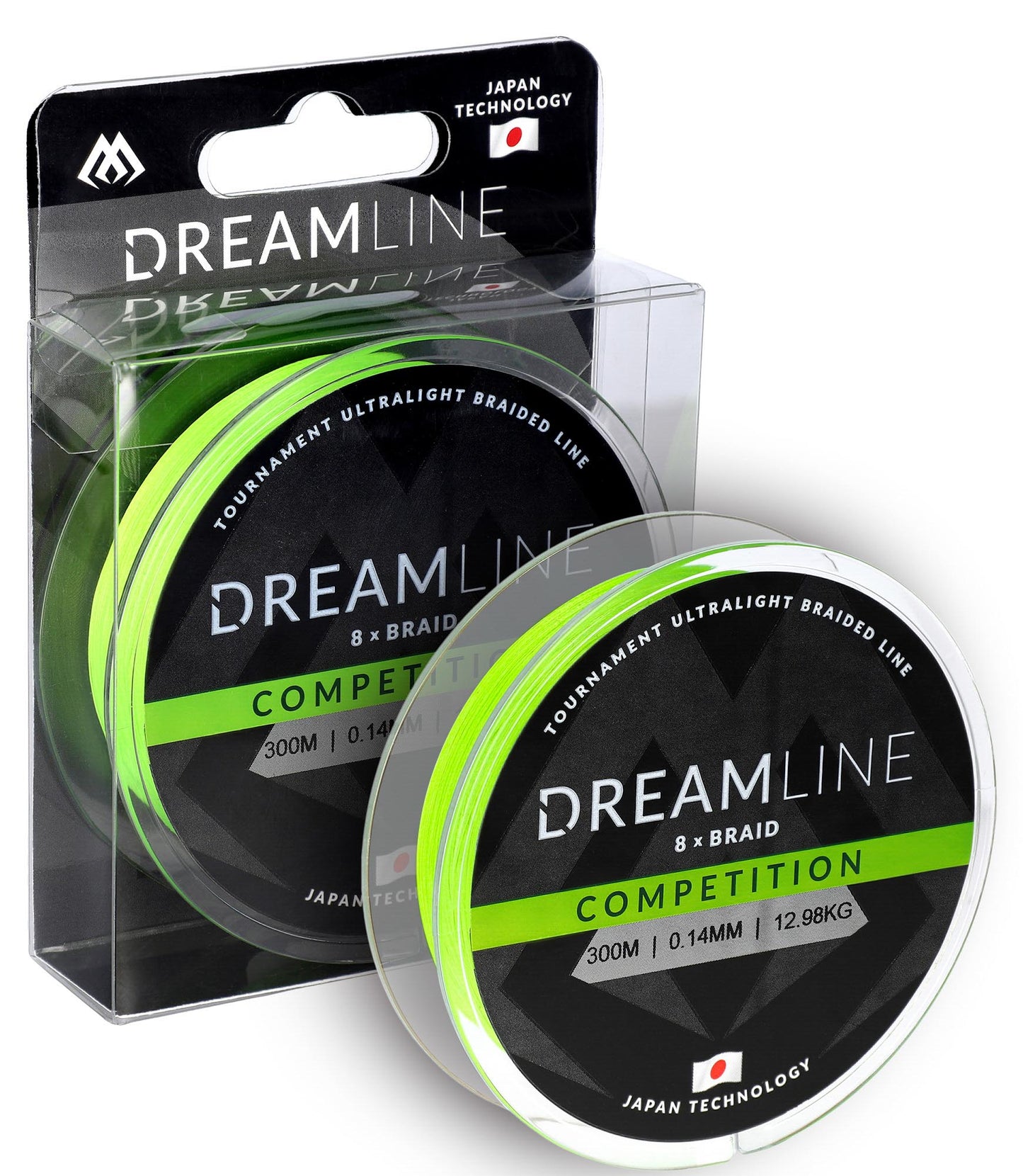 Mikado Geflochtene Schnüre - Dreamline Competition - 0.14mm/12.98kg/300m - Fluo Grün - 1 Spule