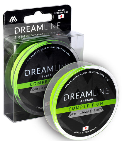 Mikado Geflochtene Schnüre - Dreamline Competition - 0.14mm/12.98kg/300m - Fluo Grün - 1 Spule