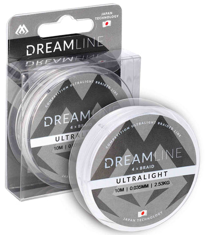 Mikado Geflochtene Schnüre - Dreamline Ultralight - 0.058mm/4.43kg/10m - Weiss - 1 Spule