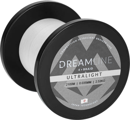 Mikado Geflochtene Schnüre - Dreamline Ultralight - 0.035mm/2.53kg/2100m - Weiss - 1 Spule