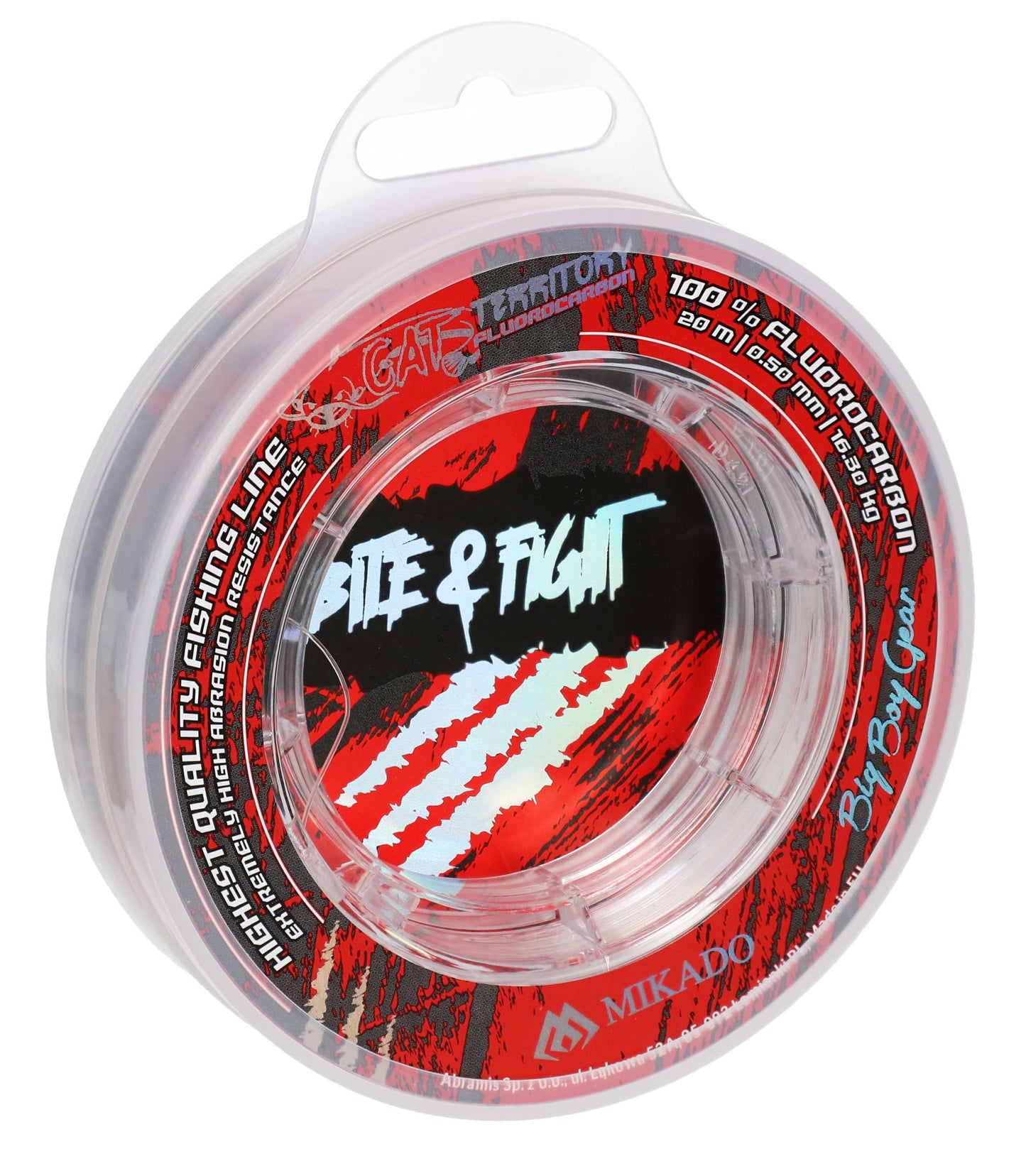 Mikado Schnur - Fluorocarbon Cat Territory - 0.60mm/24.30kg/20m - 1 Spule