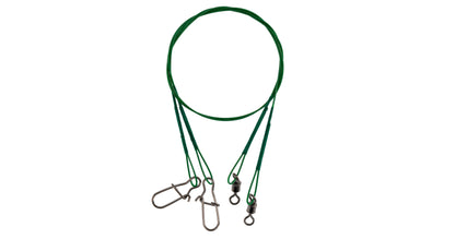 Mikado Stahl-Leader - Mit Wirbel Und Safety Snap 25cm/10kg - Grün - 2 Stk.
