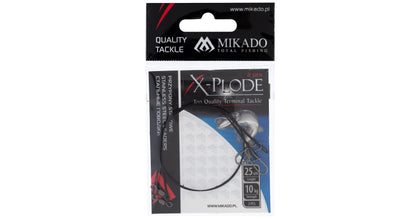 Mikado Stahl-Leader - Mit Wirbel Und Safety Snap 25cm/10kg - 2 Stk.