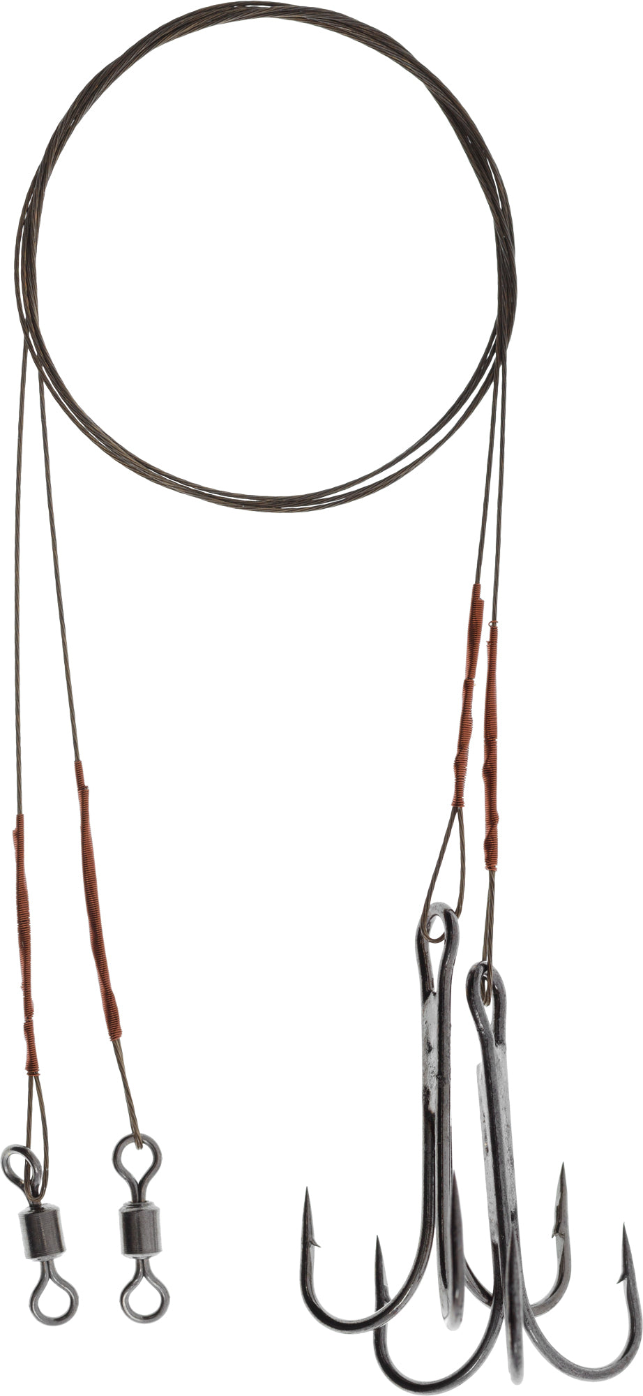 Mikado Stahl-Leader - Mit Wirbel Und Drilling 40cm/10kg - Braun - 2 Stk.