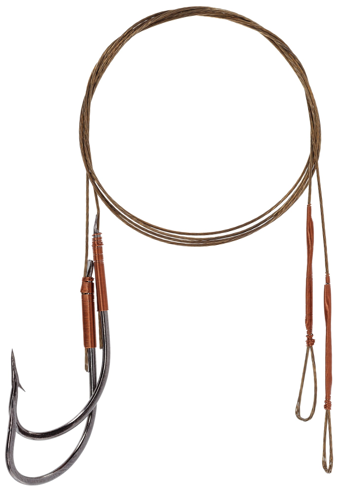 Mikado Stahl-Leader - Mit Wirbel Und Haken 30cm/10kg - Braun - 2 Stk.