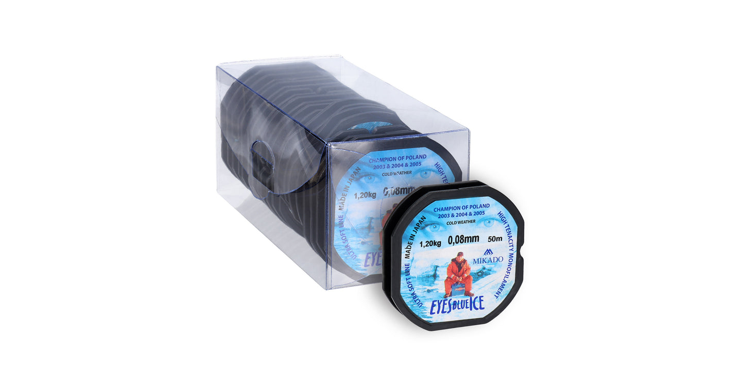 Mikado Schnur - Eyes Blue Ice - 0.12mm/2.40kg/50m - 10 Spulen