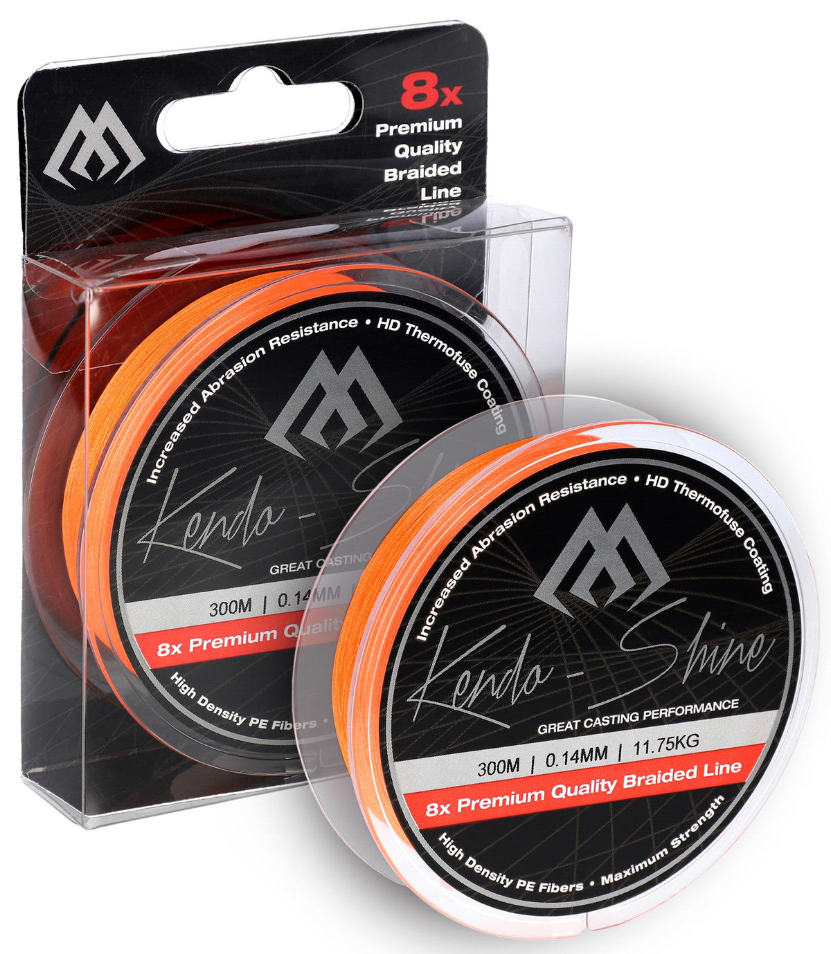 Mikado Geflochtene Schnüre - Kendo Shine - 0.18mm/17.81kg/2100m - Fluo Orange - 1 Spule