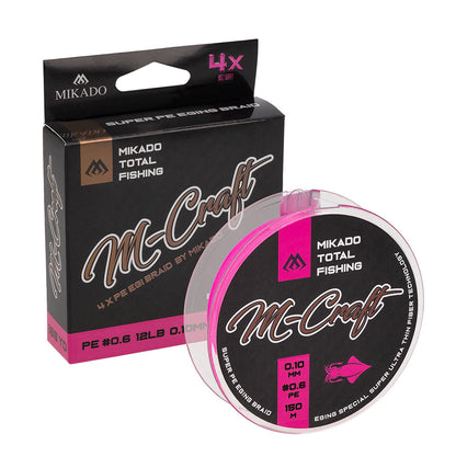 Mikado Geflochtene Schnur - M-Craft Egi Braid - 0.12mm/ PE#0.8 / 6.80kg /150m - Fluo 1 Spule
