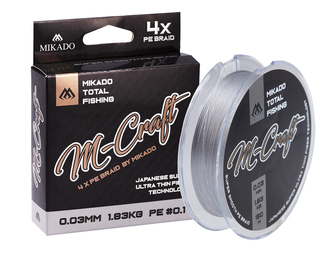 Mikado Geflochtene Schnüre - M-Craft Braid - 0.08mm/4.51kg/150m - Steel Gray - 1 Spule