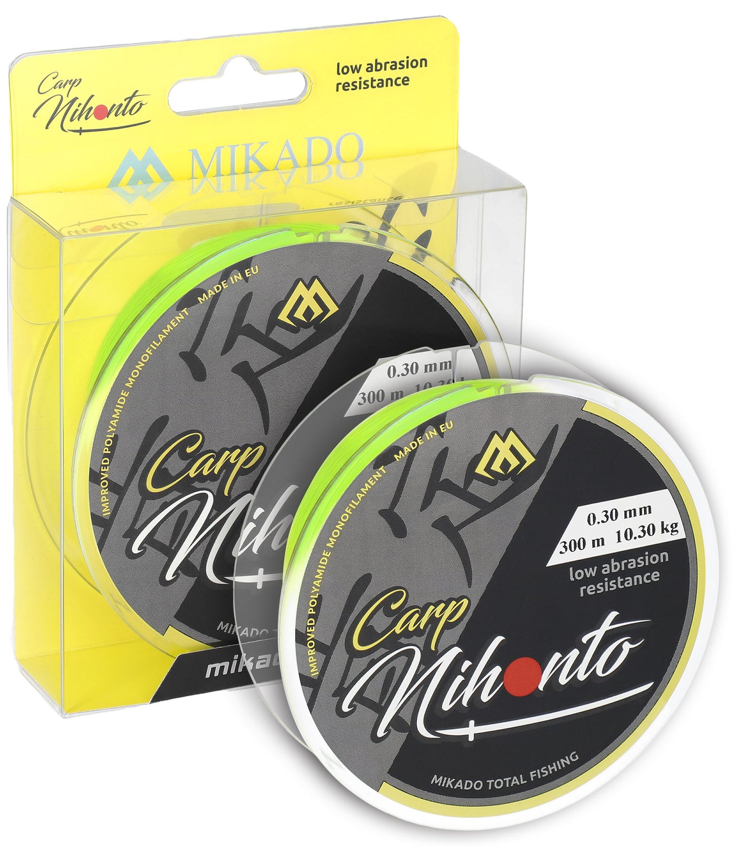 Mikado Schnur - Nihonto Carp - 0.25mm/7.30kg/300m Fluo Gelb - 1 Stk.