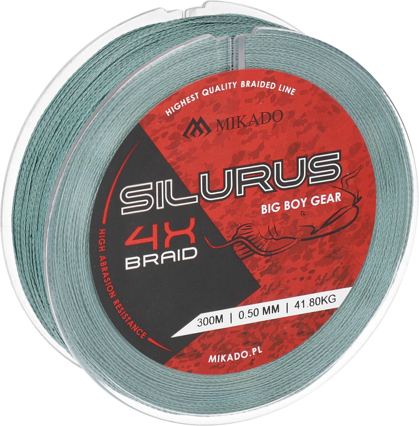 Mikado Geflochtene Schnüre - Silurus 4 X Braid - 0.35mm/33.40kg/300m - Grün - 1 Spule