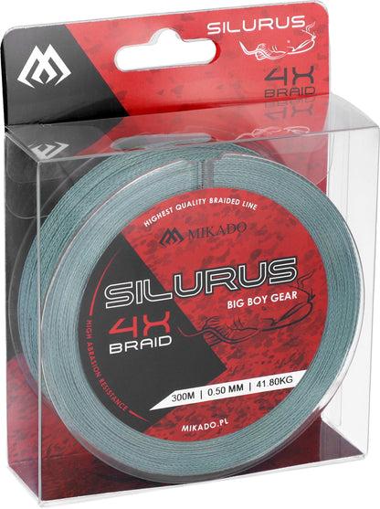 Mikado Geflochtene Schnüre - Silurus 4 X Braid - 0.50mm/41.80kg/300m - Grün - 1 Spule