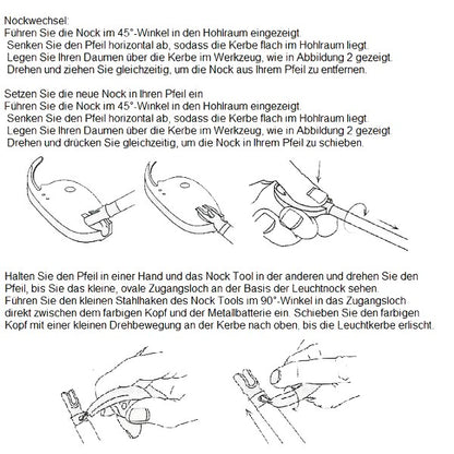 BLACK FLASH Archery Nockaufsatz NOCK Tool Nockturnal – 3 Stück