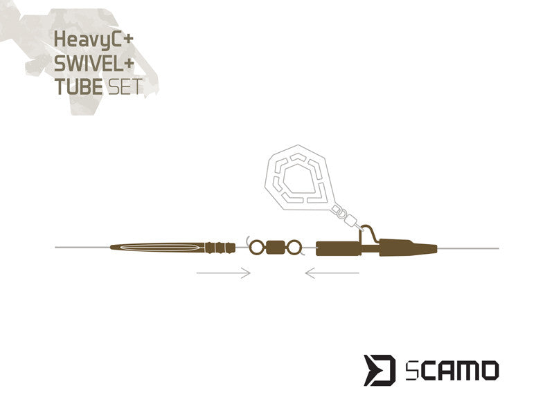 Set Delphin sCAMO HeavyC + Swivel + Tube 5 Sets