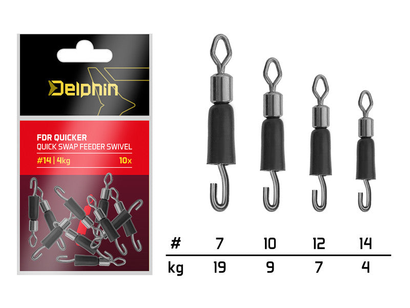 Delphin FDR Quicker Quick-Swap Wirbel mit dem Gummiband / 10 St.